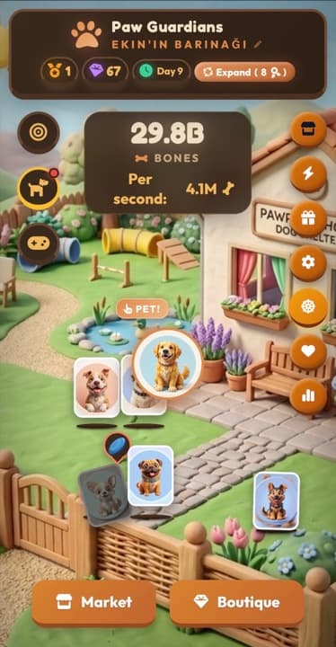 Paw Guardians — the dog shelter screen on iOS