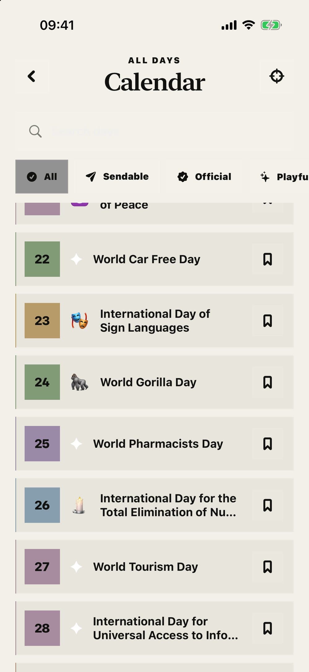 WhaDay — the calendar of all 366 days