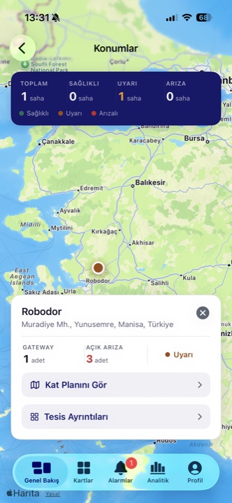 Doorodor iOS — sites on a live map